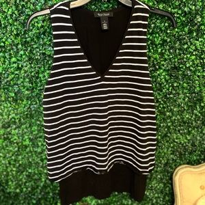 White House Black Market striped sleeveless shirt.